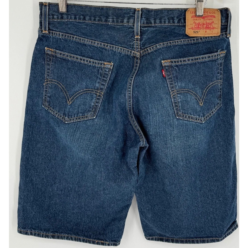 y2k vtg Levi’s 529 Denim Shorts 32 x13 Dark Blue Jean Low Rise Bermuda Excellent